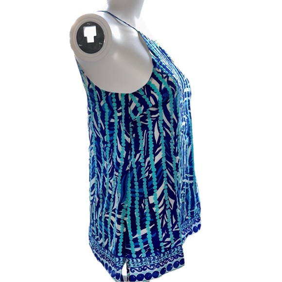 Lilly Pulitzer Silk Samba Top Santorini Blue Size XS - Picture 4 of 6
